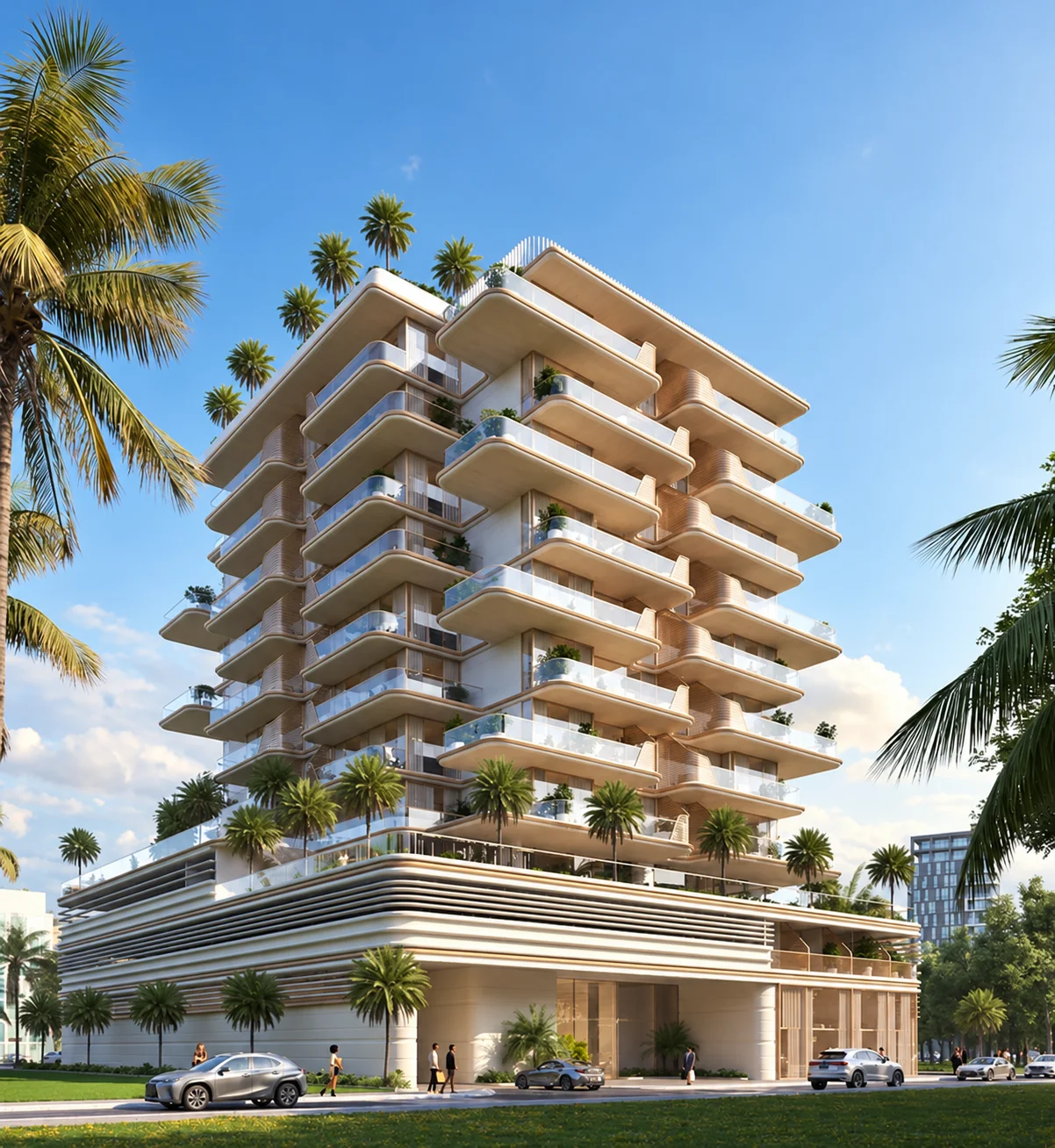 Imagen del promotor de Dubai Islands mejorada con IA — Sunset Bay, Dubai Islands